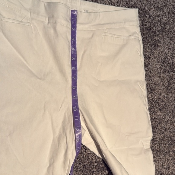 Chicos Brigitte Embroidered Eyelets Slim Cropped Pants Pull on 12R - Picture 7 of 9